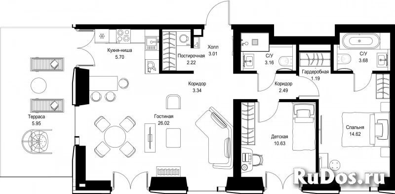 Продам 2 комнатную квартиру 82.78 м2 фотка