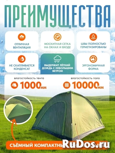Палатка туристическая 3х местная изображение 3