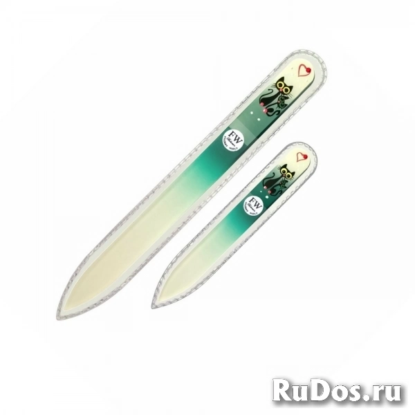 Fulgent World Набор для Маникюра из Стекла – 2 предмета (Пилка для Ногтей и Толкатель Кутикулы, Зеленый) изображение 3