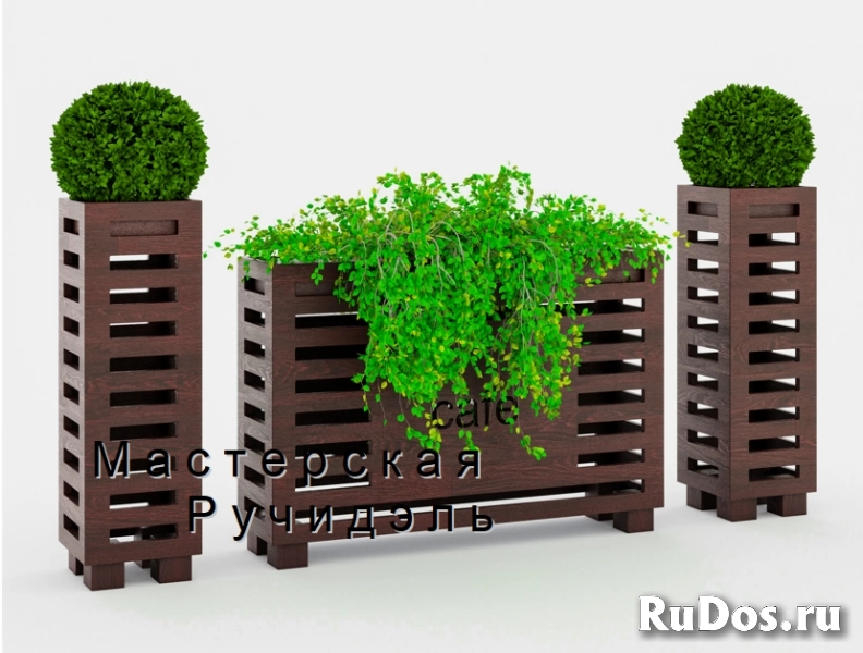 Перегородки для летних кафе, ограждения из дерева изображение 5