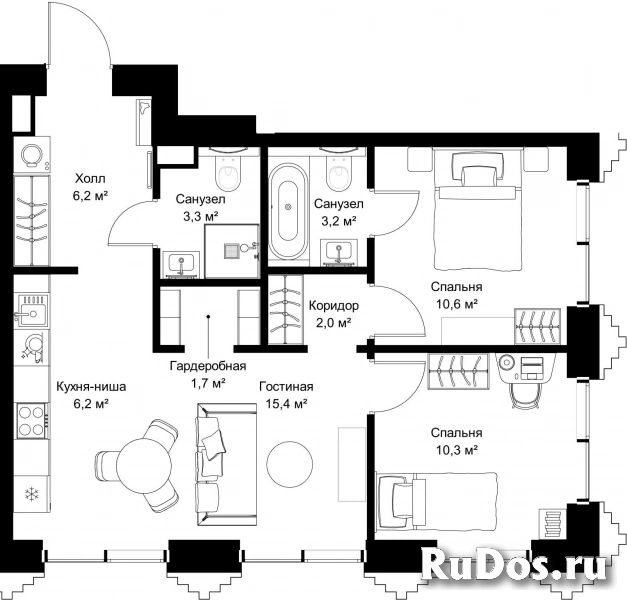 Продам 2 комнатную квартиру 58.9 м2 фотка