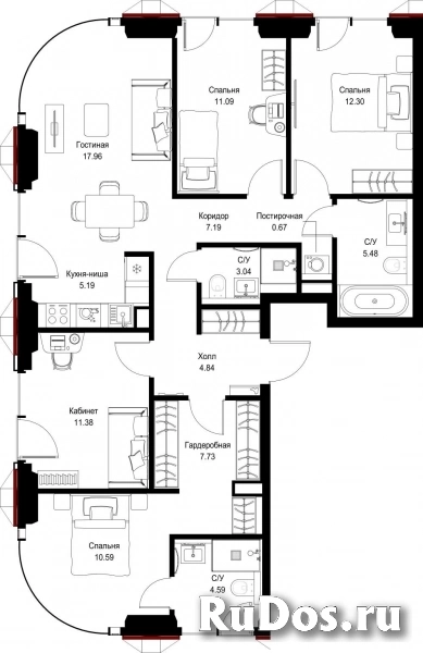 Продам 4 комнатную квартиру 102.07 м2 фотка