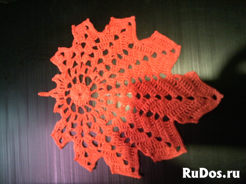 салфетка вязаная "Кленовый лист" фотка