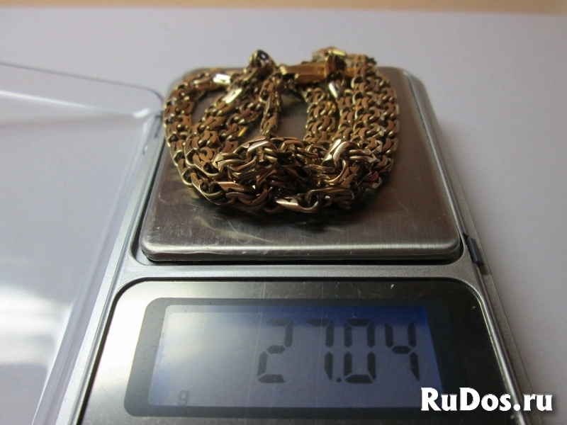 Золотая цепь 583, 27г. 48 см. ширина 5.6 мм, обмен изображение 3