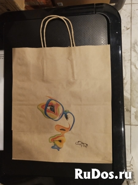 Полноцветная печать на крафтовых пакетах фото