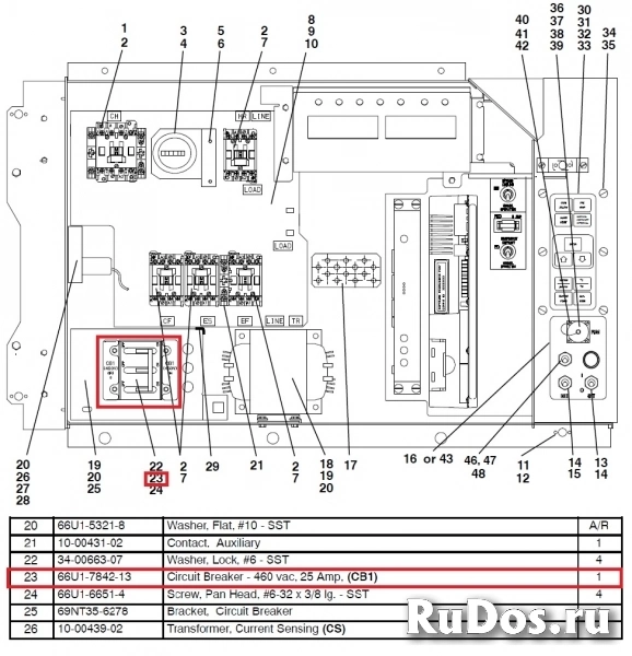 Автомат питания 25А, 460В Carrier (66U1-7842-12), б/у изображение 4