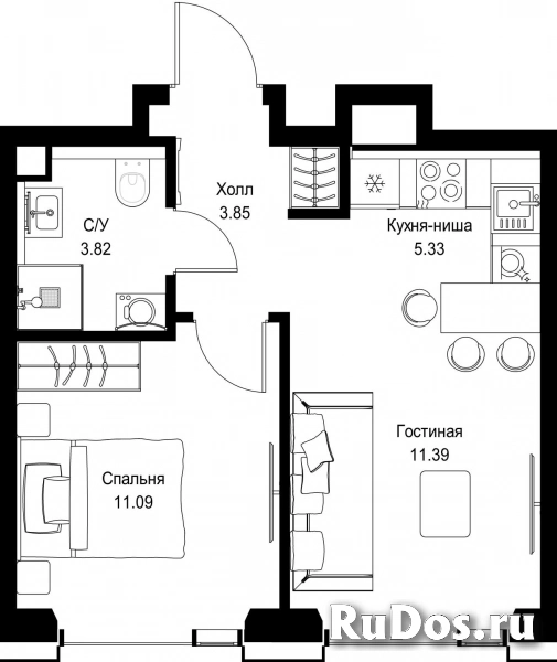 Продам 1 комнатную квартиру 35.48 м2 фотка