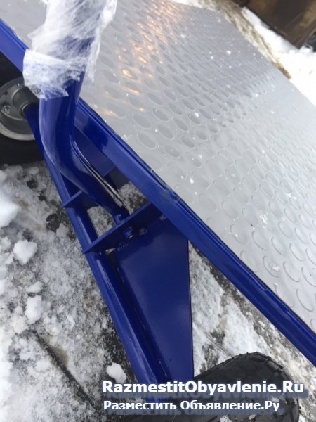 Тележка платформенная с поворотной осью и прорезин изображение 5