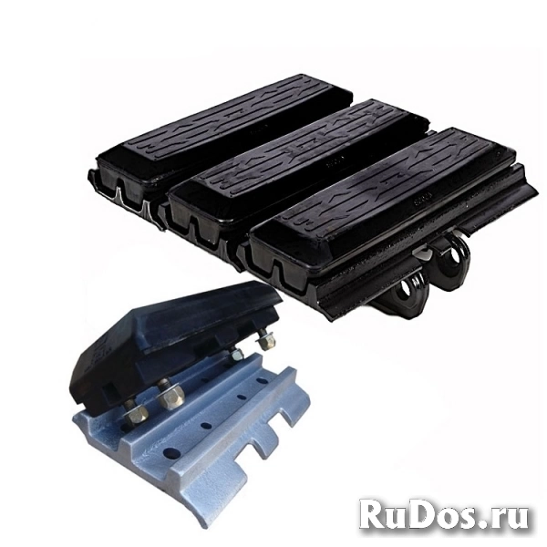 Резиновые накладки на башмаки экскаваторов фото