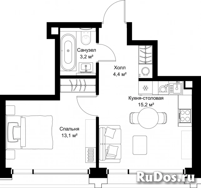 Продам 1 комнатную квартиру 35.9 м2 фотка
