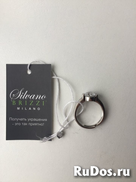 Кольцо новое серебро камень фианит циркон 16-19 раздвижное украше изображение 7