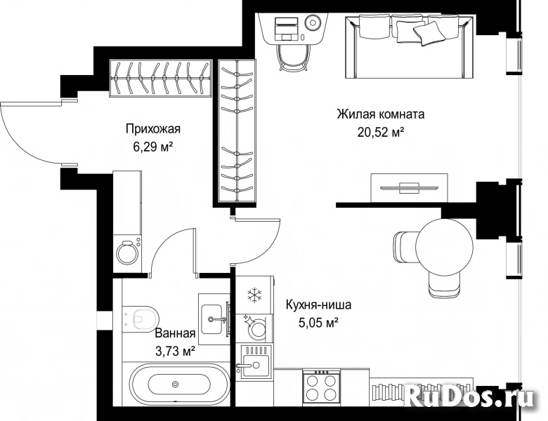 Продам 1 комнатную квартиру 35.59 м2 фотка