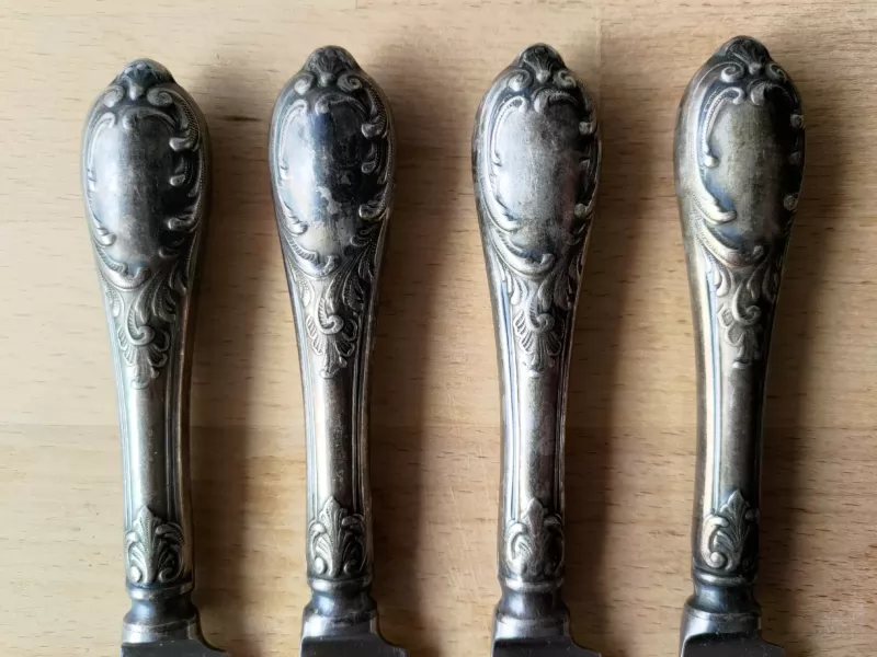 Ножи столовые СССР мельхиор МНЦ 15-20, ЗiШ, ЗиШ изображение 5