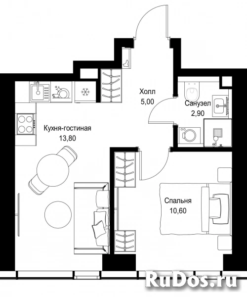 Продам 1 комнатную квартиру 32.3 м2 фотка