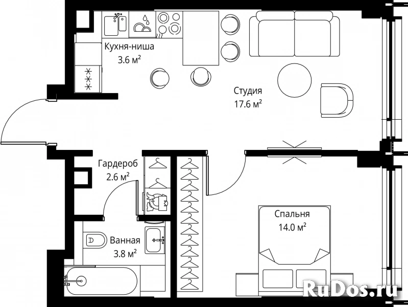 Продам 1 комнатную квартиру 41.6 м2 фотка