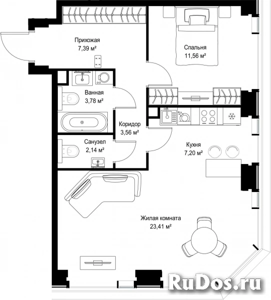 Продам 2 комнатную квартиру 59.04 м2 фотка