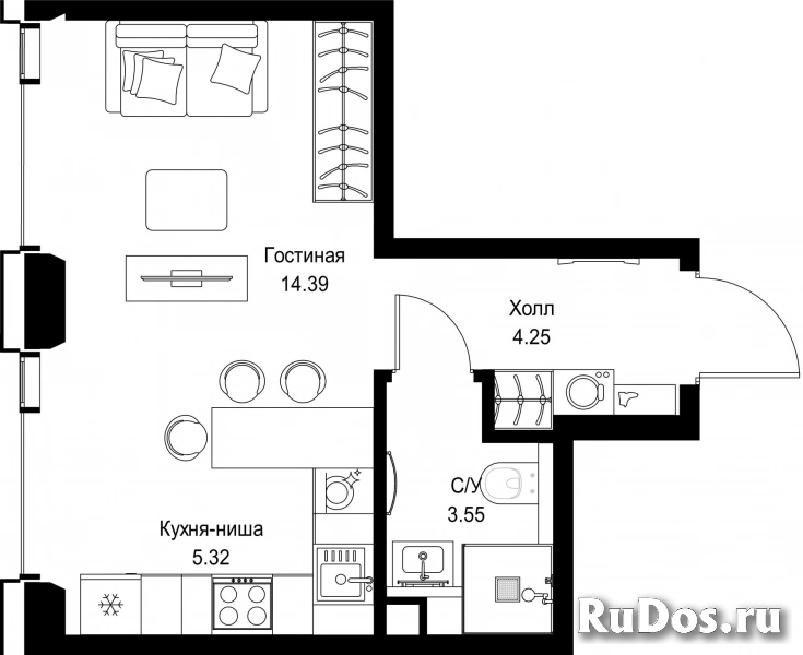 Продам 1 комнатную квартиру 27.51 м2 фотка