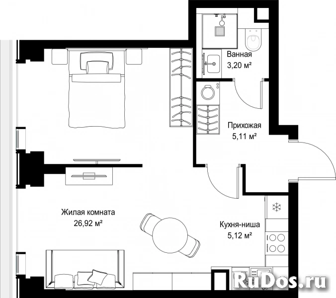Продам 1 комнатную квартиру 40.35 м2 фотка