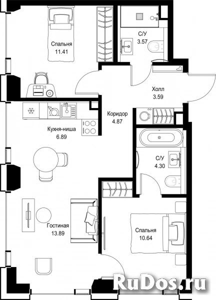 Продам 2 комнатную квартиру 59.16 м2 фотка