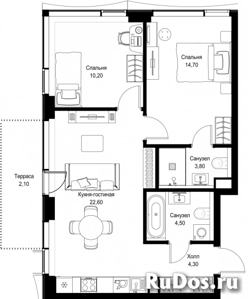 Продам 2 комнатную квартиру 62.2 м2 фотка