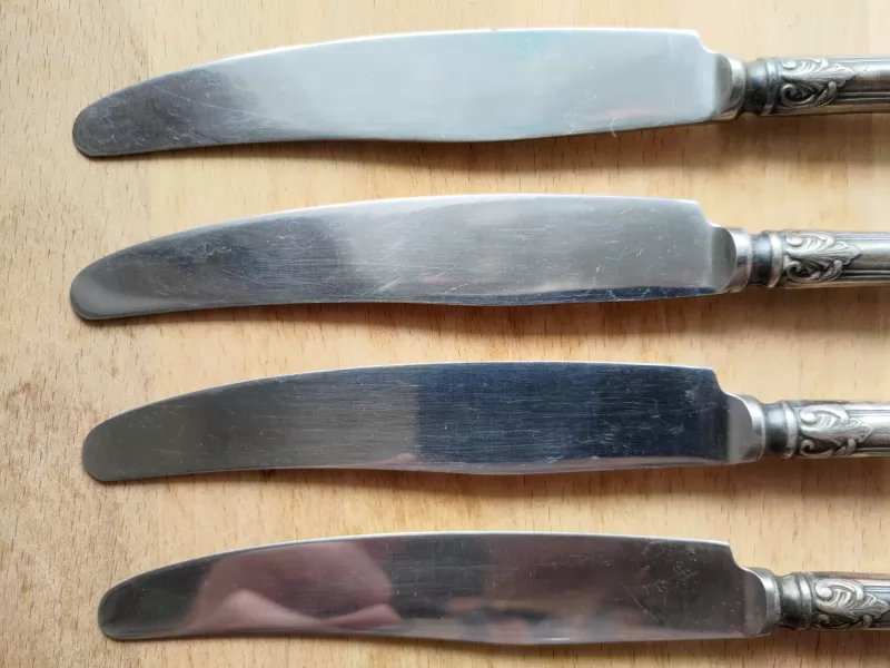 Ножи столовые СССР мельхиор МНЦ 15-20, ЗiШ, ЗиШ изображение 3