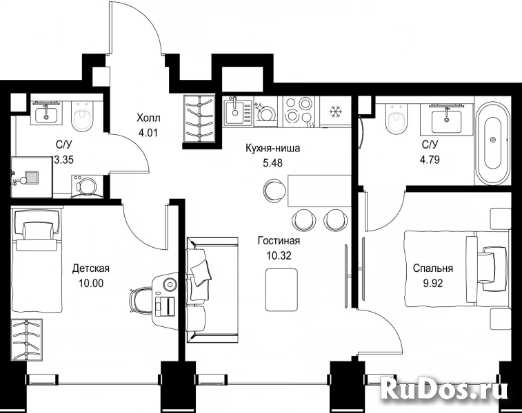 Продам 2 комнатную квартиру 47.87 м2 фотка