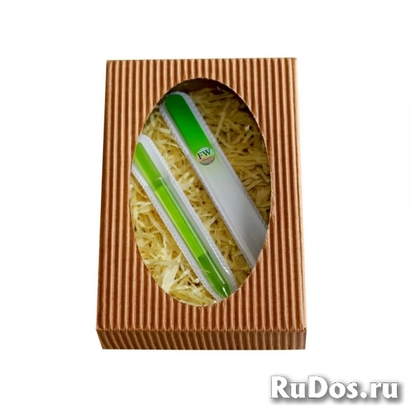 Fulgent World Набор для Маникюра из Стекла – 2 предмета (Пилка для Ногтей и Толкатель Кутикулы, Зеленый) изображение 6