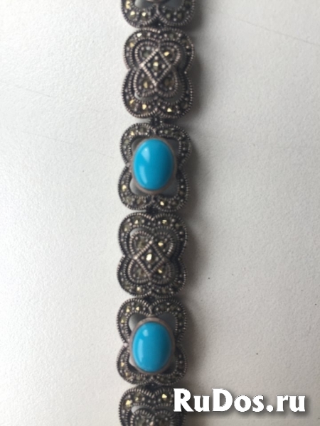 Браслет новый капельное серебро бирюза камни турция украшения юве изображение 8