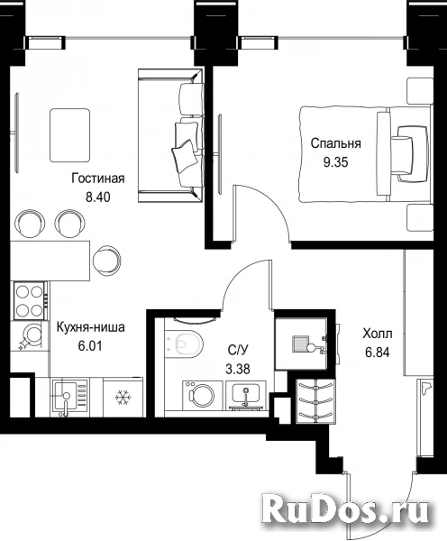 Продам 1 комнатную квартиру 33.98 м2 фотка