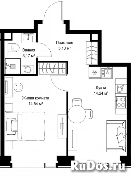 Продам 1 комнатную квартиру 37.05 м2 фотка