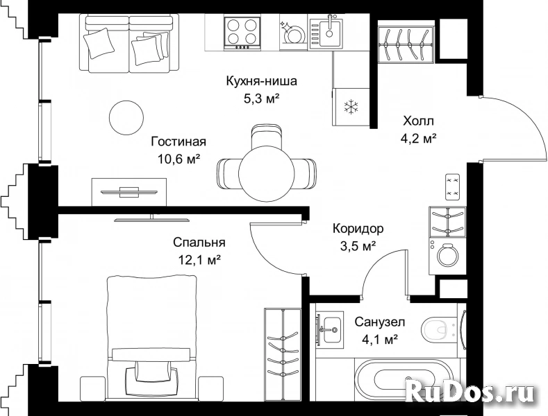 Продам 1 комнатную квартиру 39.8 м2 фотка