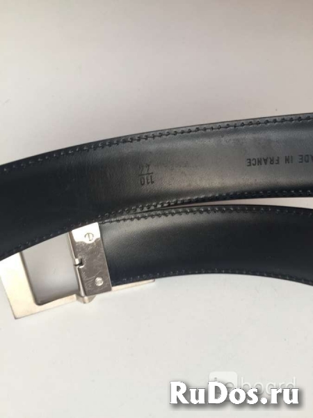 Ремень мужской dupont франция кожа черный кожаный металл под плат изображение 5