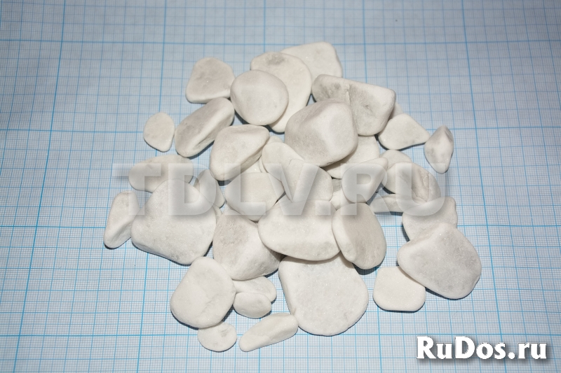 Мрамор белый, галька мраморная, мрамор галтованный изображение 3