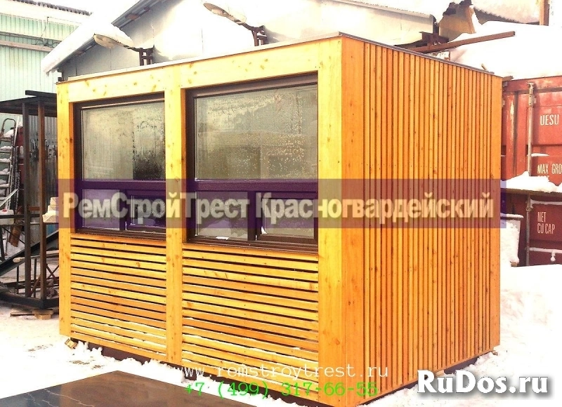 Киоск для торговли, Эко стиль, бруски лиственницы изображение 6