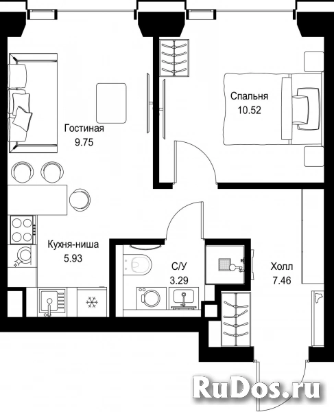 Продам 1 комнатную квартиру 36.95 м2 фотка