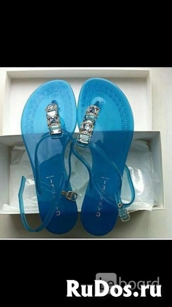 Сланцы сандалии новые casadei италия 39 размер голубые силикон ст изображение 9