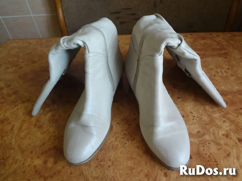 Сапоги демисезонные кожаные женские изображение 3