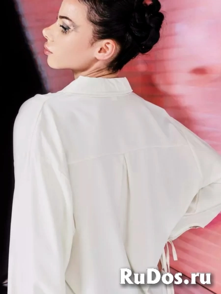 Рубашка удлиненная свободная бохо больших размеров изображение 4