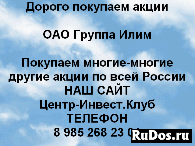 Покупаем акции ОАО Группа Илим и другие акции фото