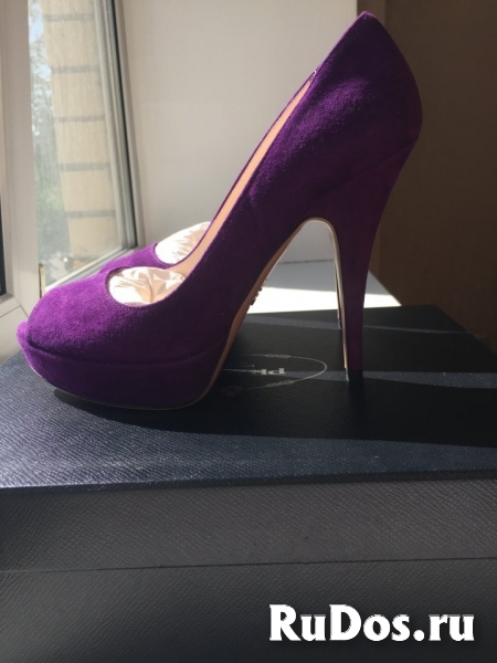 Туфли новые prada италия 39 размер замша сиреневые фиолетовые пла фотка