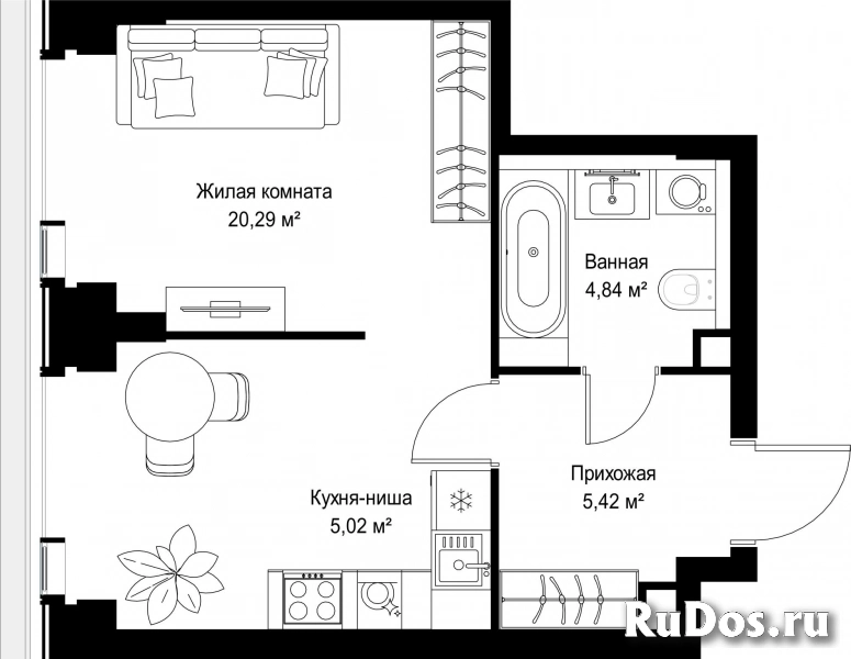 Продам 1 комнатную квартиру 35.57 м2 фотка