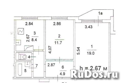 Продам 2 комнатную квартиру 50.8 м2 изображение 3
