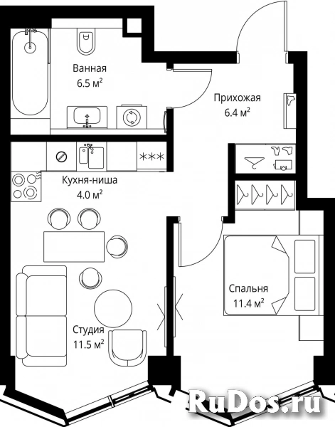 Продам 1 комнатную квартиру 39.8 м2 фотка