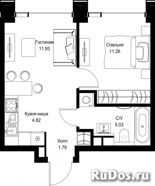 Продам 1 комнатную квартиру 34.83 м2 фотка