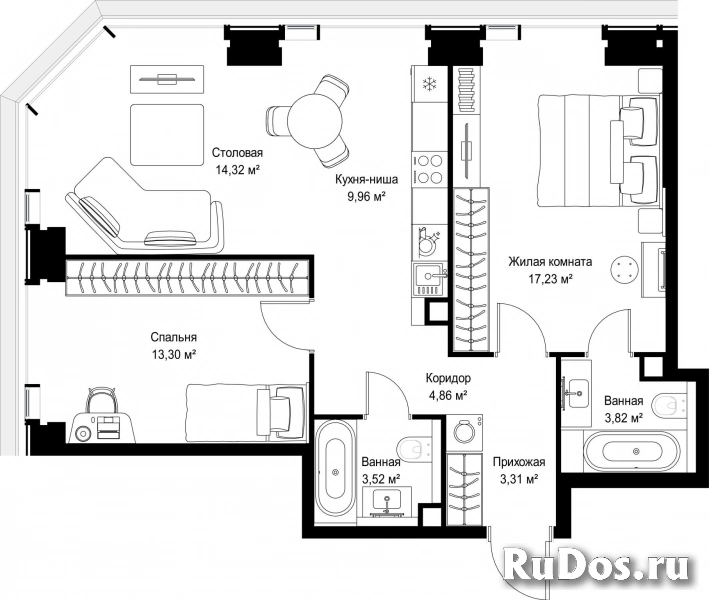 Продам 2 комнатную квартиру 70.32 м2 фотка