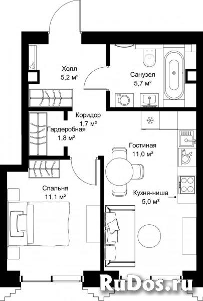 Продам 1 комнатную квартиру 41.5 м2 фотка