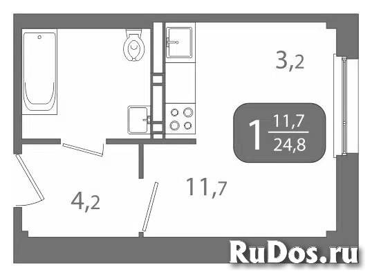 Продам 1 комнатную квартиру 24.9 м2 изображение 8