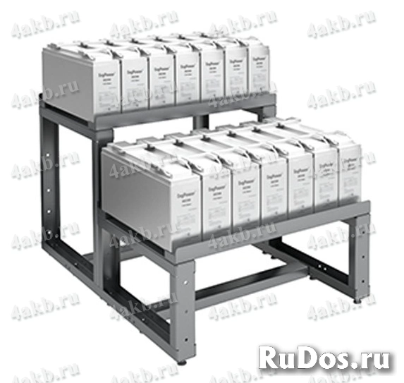 Двухрядный двухуровневый стеллаж для АКБ фото