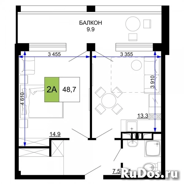 Продам 2 комнатную квартиру 48 м2 фото