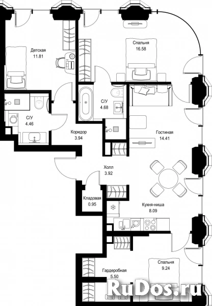 Продам 3 комнатную квартиру 83.58 м2 фотка